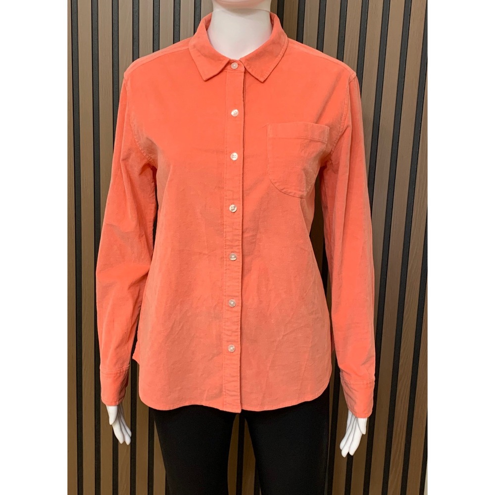 Tommy Bahama Women's XS Coral Pink Corduroy Long Sleeve Button Down Shirt